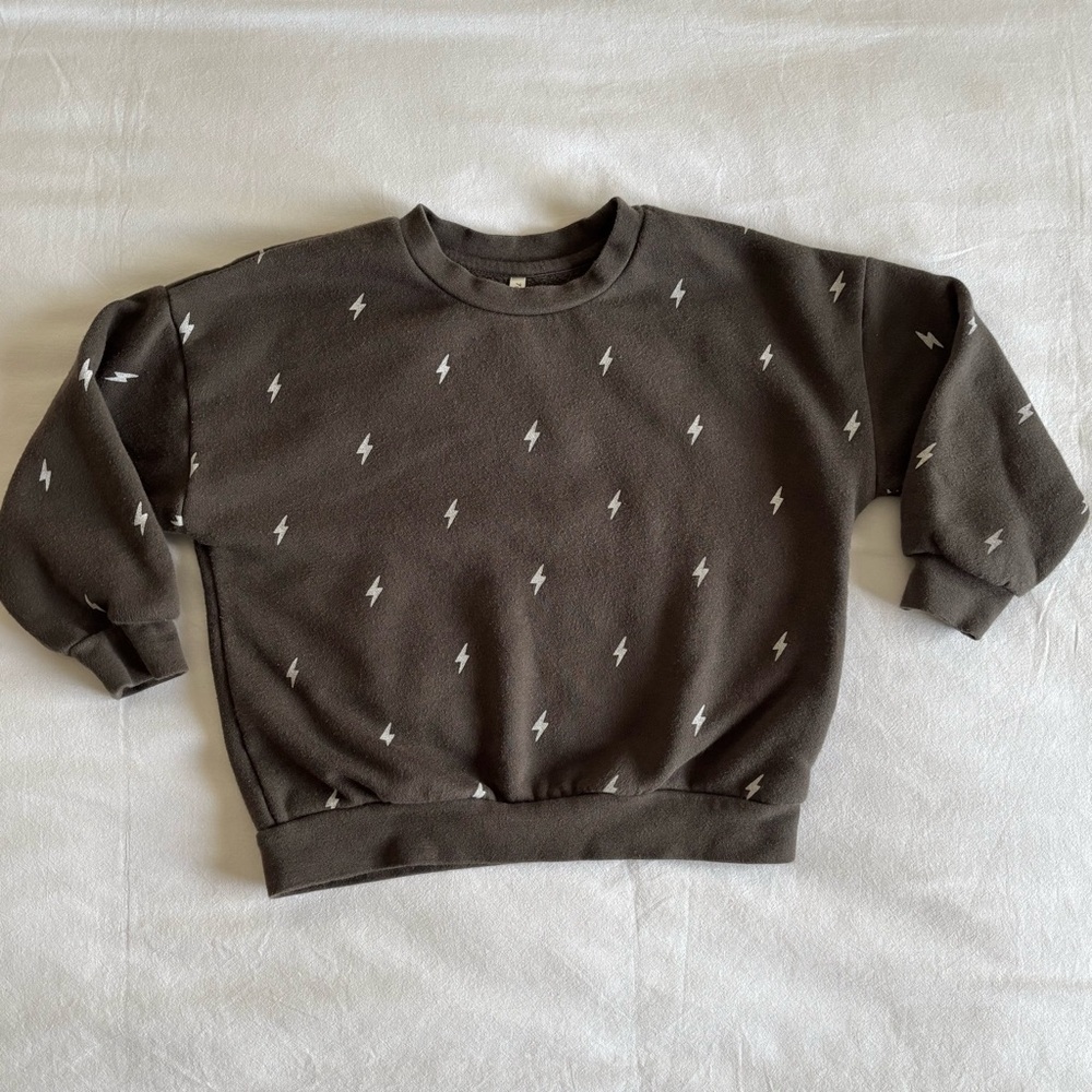 Rylee + Cru Charoal Sweatshirt with Lightning Bots